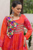 Captivating Pink Gamthi Work Georgette Navratri Wear Gown
