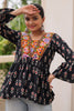 Tantalizing Maroon Patch Work Cotton Navratri Wear Peplum Top