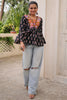 Tantalizing Maroon Patch Work Cotton Navratri Wear Peplum Top