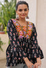 Tantalizing Maroon Patch Work Cotton Navratri Wear Peplum Top