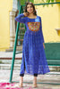 Enchanting Royal Blue Gamthi Work Georgette Traditional Kurti