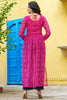 Adorable Pink Badhani Printed Georgette Navratri Special Long Kurti