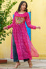 Adorable Pink Badhani Printed Georgette Navratri Special Long Kurti