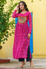 Adorable Pink Badhani Printed Georgette Navratri Special Long Kurti