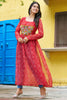 Wonderful Red Badhani Printed Georgette Festival Wear Kurti