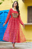 Wonderful Red Badhani Printed Georgette Festival Wear Kurti