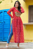 Wonderful Red Badhani Printed Georgette Festival Wear Kurti