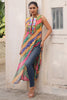 Dazzling Multi-Color Badhani Printed Georgette Traditional Long Kurti