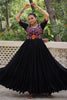 Elegant Black Rayon Thread Embroidered Navratri Special Gown