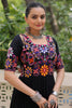 Elegant Black Rayon Thread Embroidered Navratri Special Gown