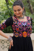 Elegant Black Rayon Thread Embroidered Navratri Special Gown