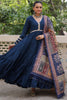 Spectacular Blue Border Work Rayon Festival Wear Gown With Dupatta