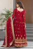 Precious Maroon Zari Work Silk Wedding Wear Gown With Dupatta
