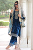 Amazing Blue Sequins Embroidered Velvet Salwar Kameez With Dupatta