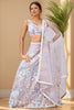 Wonderful Lavender Sequins Work Net Reception Wear Lehenga Choli