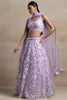 Shocking Lavender Sequins Net Reception Wear Lehenga Choli