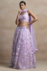 Shocking Lavender Sequins Net Reception Wear Lehenga Choli