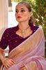 Adorable Lilac Weaving Tissue Silk Event Wear Saree With Blouse