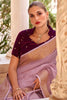 Adorable Lilac Weaving Tissue Silk Event Wear Saree With Blouse