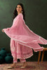 Incredible Pink Embroidered Cotton Readymade Anarkali Suit Pant