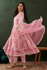 Incredible Pink Embroidered Cotton Readymade Anarkali Suit Pant