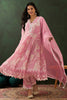 Incredible Pink Embroidered Cotton Readymade Anarkali Suit Pant