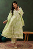 Charming Green Embroidered Cotton Event Wear Anarkali Suit Pant