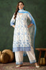 Tantalizing Blue Embroidered Silk Casual Wear Pant Suit With Dupatta