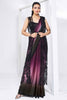 Lovely Wine Satin Silk Cocktail Ready To Wear Saree With Jacket