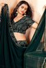 Amazing Dark Green Georgette Lehenga Choli With Dupatta
