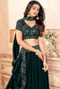 Amazing Dark Green Georgette Lehenga Choli With Dupatta