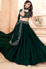 Amazing Dark Green Georgette Lehenga Choli With Dupatta