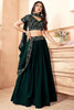 Amazing Dark Green Georgette Lehenga Choli With Dupatta