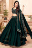 Amazing Dark Green Georgette Lehenga Choli With Dupatta