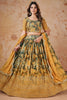 Marvelous Yellow Digital Printed Georgette Sangeet Wear Lehenga Choli