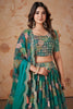 Majestic Green Digital Printed Georgette Festival Wear Lehenga Choli