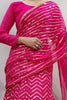 Wonderful Rani Pink Sequins Georgette Designer Lehenga Saree