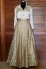 Wonderful Golden Sequins Georgette Reception Wear Lehenga With Top