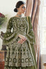 Pretty Green Embroidery Net Mehendi Wear Palazzo Suit With Dupatta