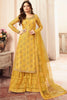 Glamorous Yellow Weaving Jacquard Festival Wear Palazzo Suit