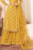 Glamorous Yellow Weaving Jacquard Festival Wear Palazzo Suit