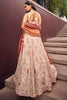 Glamorous Peach Sequins Work Rayon Engagement Wear Lehenga Choli