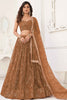 Wonderful Brown Color Sequins Net Wedding Wear Lehenga Choli