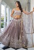 Breathtaking Brown Embroidered Net Wedding Wear Lehenga Choli