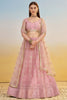 Beautiful Baby Pink Sequins Net Engagement Wear Lehenga Choli