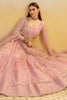 Beautiful Baby Pink Sequins Net Engagement Wear Lehenga Choli