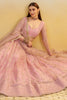 Beautiful Baby Pink Sequins Net Engagement Wear Lehenga Choli