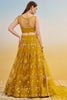 Wonderful Mustard Yellow Thread Embroidered Net Lehenga Choli