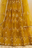 Wonderful Mustard Yellow Thread Embroidered Net Lehenga Choli