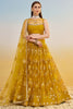 Wonderful Mustard Yellow Thread Embroidered Net Lehenga Choli
